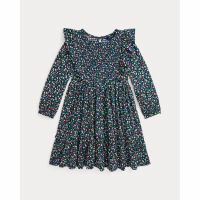 Ralph Lauren Kids 'Floral Smocked Cotton Jersey Dress' für große Mädchen