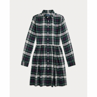 Ralph Lauren Kids 'Plaid Cotton Twill Shirtdress' für große Mädchen