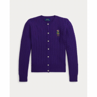 Ralph Lauren Kids 'Polo Bear Mini-Cable Cotton Cardigan' für große Mädchen