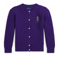 Ralph Lauren Kids 'Polo Bear Mini-Cable Cotton Cardigan' für kleinkind & kleine Mädchen