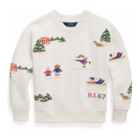 Ralph Lauren Kids 'Embroidered Fleece Sweatshirt' für kleinkind & kleine Mädchen