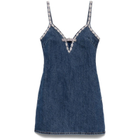 Self Portrait 'Strappy Denim' Mini Kleid für Damen