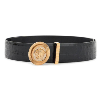 Versace Men's 'Black Embossed Crocodile' Belt