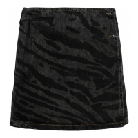 Ganni 'Zebra-Print Denim' Mini Rock für Damen