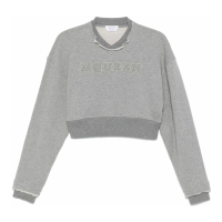 Alexander McQueen Sweatshirt court 'Logo-Lettering' pour Femmes