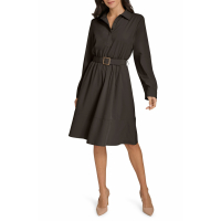 Calvin Klein Robe chemise 'Three Quarter Sleeve Belted' pour Femmes