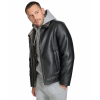 Calvin Klein Veste 'Pebble Faux Leather & Faux Fur Lined' pour Hommes