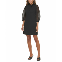 Calvin Klein Robe fourreau 'Puff-Sleeve Tie-Neck' pour Femmes