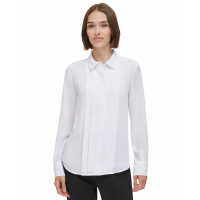 Calvin Klein Chemise 'Pleat-Front Long-Sleeve' pour Femmes