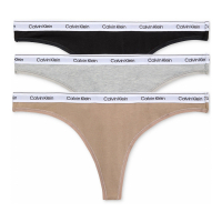 Calvin Klein Tangas 'Modern Logo Low-Rise Thong Underwear QD5209' pour Femmes - 3 Pièces