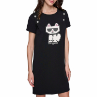 Karl Lagerfeld Paris 'Choupette Tee Dress With Buttons' pour Femmes