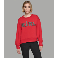 Karl Lagerfeld Paris 'Karl Logo Sweatshirt With Buttons' pour Femmes