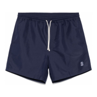 Brunello Cucinelli Short de bain 'Logo-Embroidered' pour Hommes