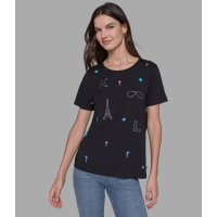 Karl Lagerfeld Paris 'Multi Color Embellished Tee' pour Femmes