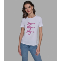 Karl Lagerfeld Paris 'Bonjour X 3 Embellished Tee' pour Femmes