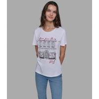 Karl Lagerfeld Paris 'Embellished Shopping In Paris Tee' pour Femmes