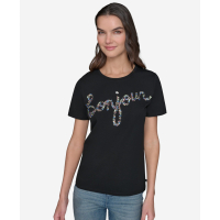 Karl Lagerfeld Paris 'Jeweled Bonjour Logo Tee' pour Femmes