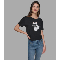 Karl Lagerfeld Paris 'Choupette Logo Tee' pour Femmes