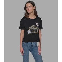 Karl Lagerfeld Paris 'Rue Lagerfeld Duo Logo Tee' pour Femmes