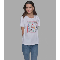 Karl Lagerfeld Paris 'Artist Whimsy Logo Tee' pour Femmes