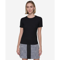 Karl Lagerfeld Paris 'Ribbed Short-Sleeve Sweater' pour Femmes