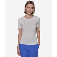 Karl Lagerfeld Paris 'Ribbed Short-Sleeve Sweater' pour Femmes