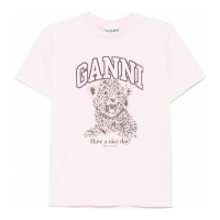 Ganni Women's 'Leopard-Print' T-Shirt