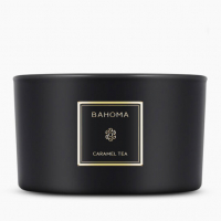 Bahoma London 'Obsidian' Kerze 3 Dochte - Caramel Tea 430 g