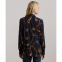 Women's 'Belting-Print Georgette Tie-Neck' Long Sleeve Blouse