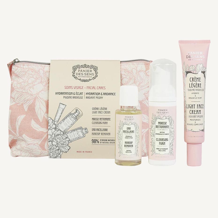 Set de trousse de toilette 'Pivoine Radieuse' - 3 Pièces