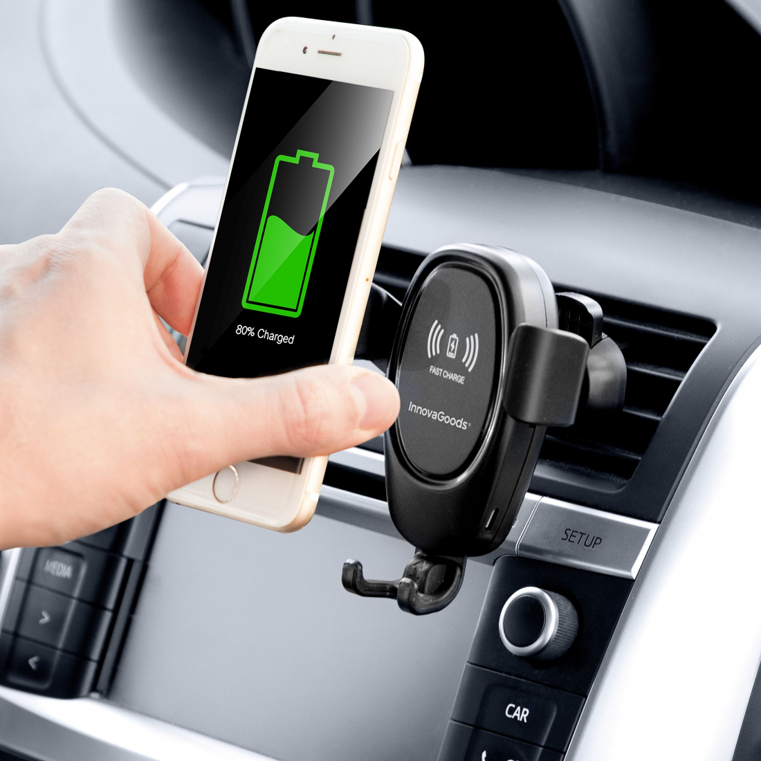 Mobile Phone Holder With Wireless Charger For Cars Wolder