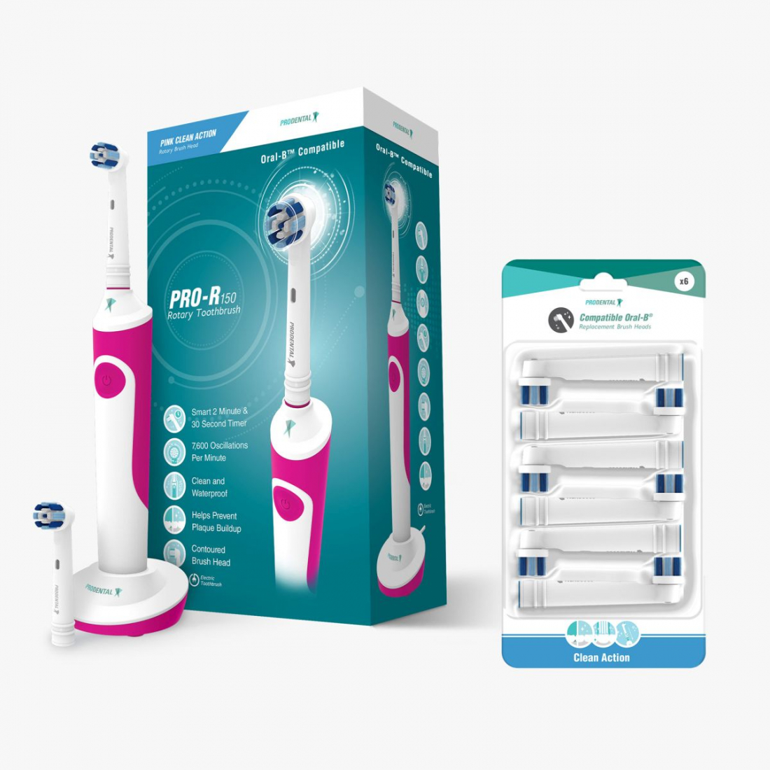 'Clean Action Rotary' Electric Toothbrush Set - 7 Pieces