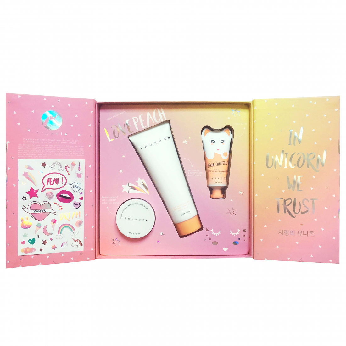 'Magic Stickers' Body Care Set - Peche Chantilly Peach Melba