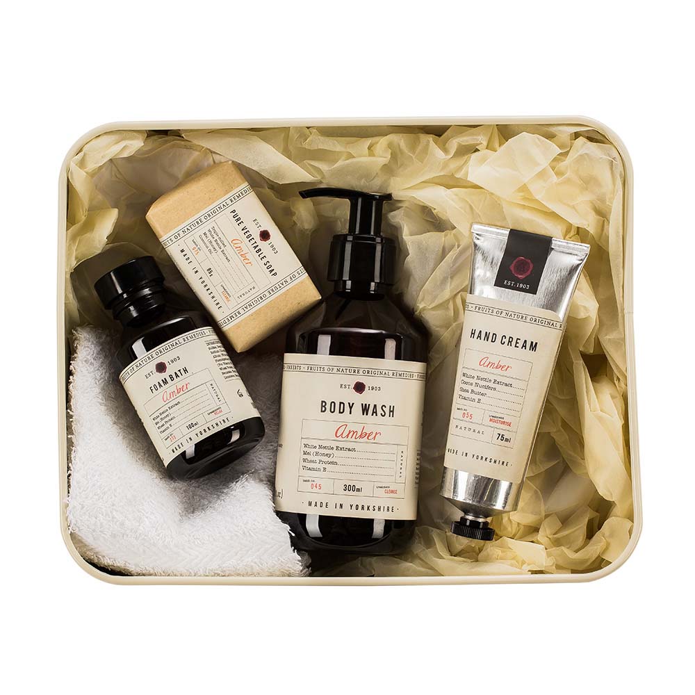 'Tin Box - Amber' Body Care Set - 4 Pieces