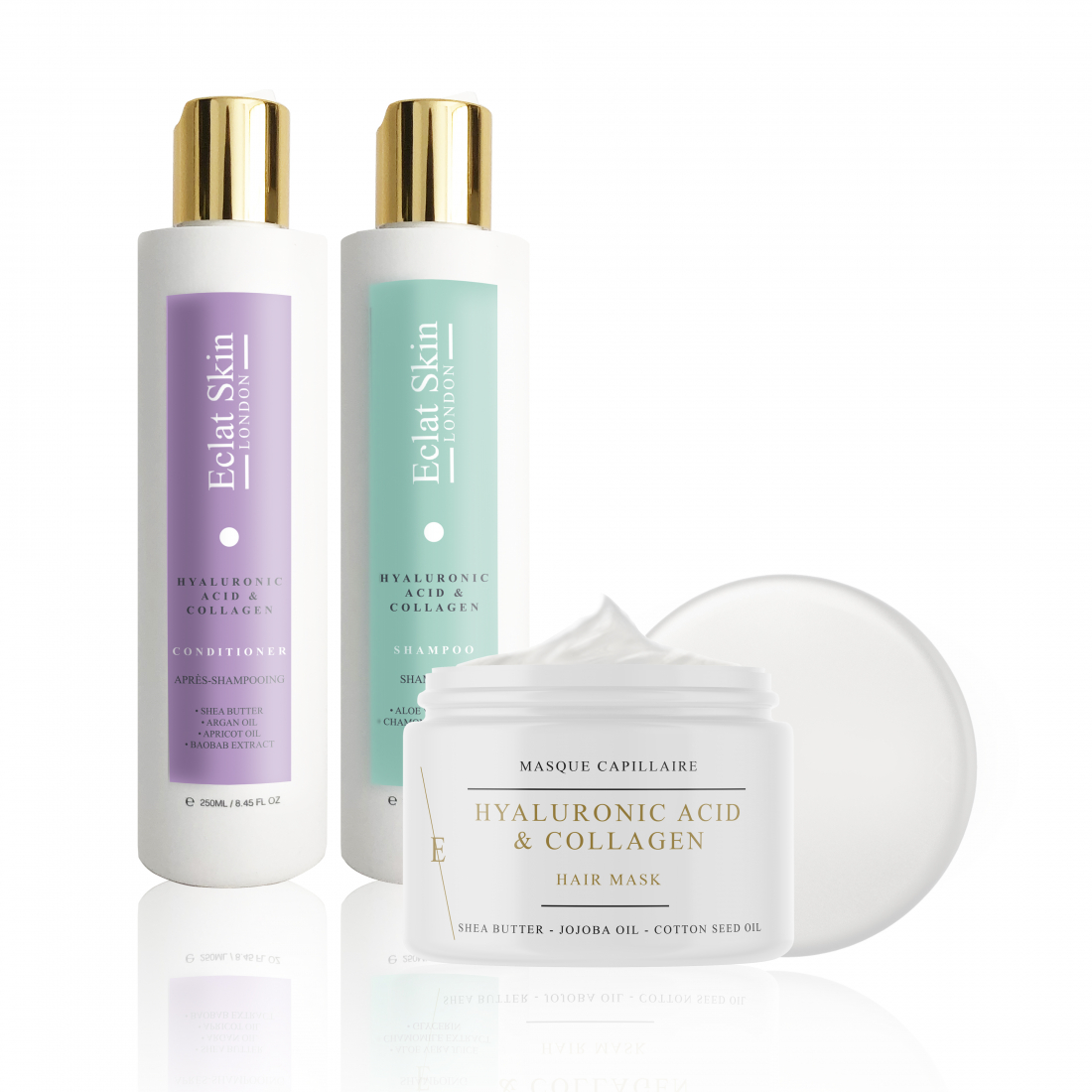 Set de soins capillaires 'Hyaluronic Acid + Collagen' - 3 Pièces