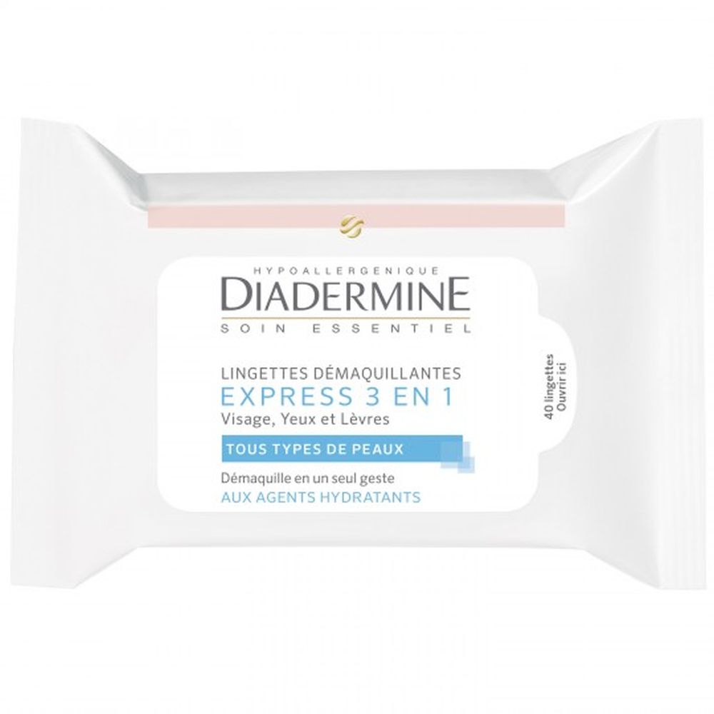 Lingettes Démaquillantes 'Express 3 In 1 Cleansing Face & Eye' - 40 Pièces