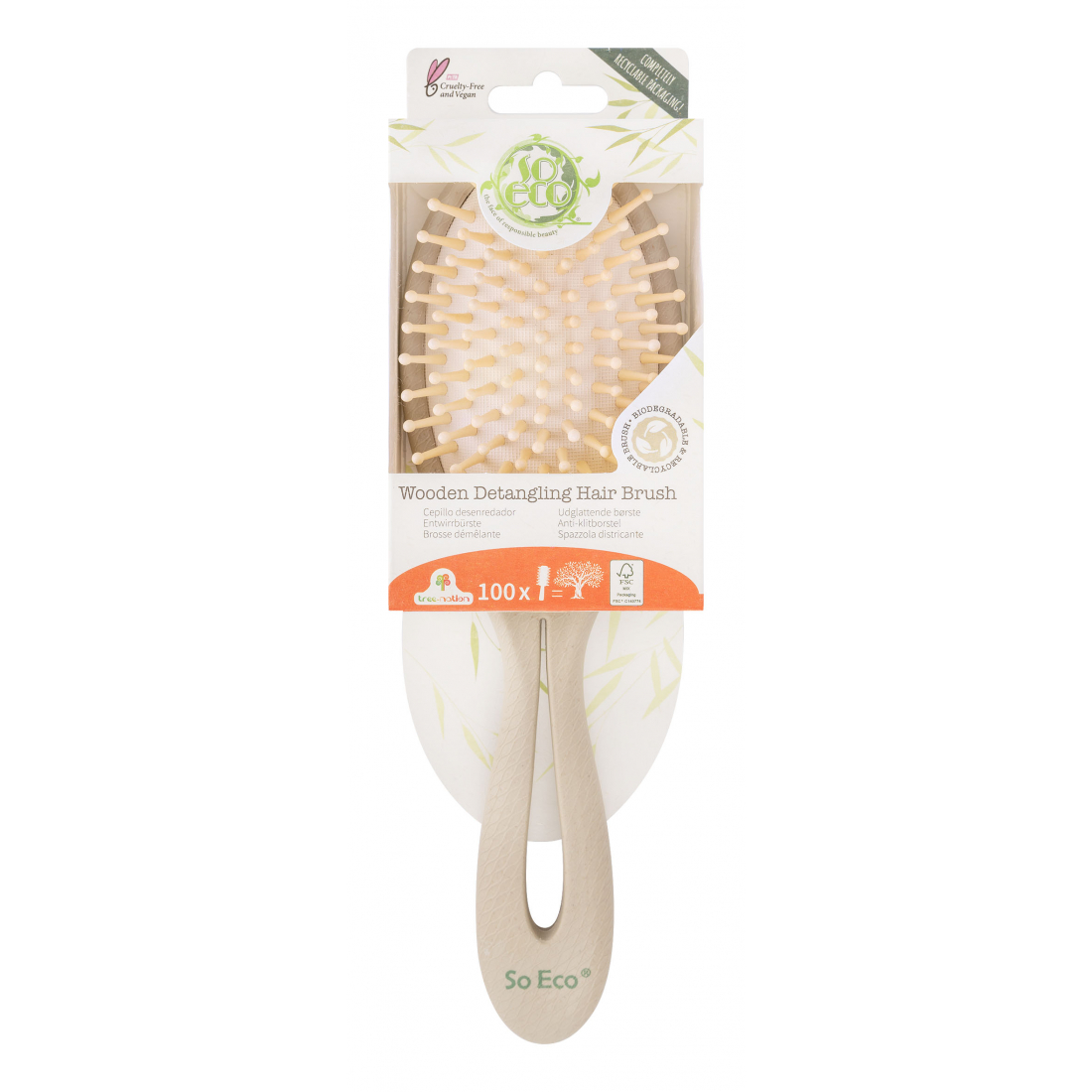 'Biodegradable Gentle Detangling' Hair Brush