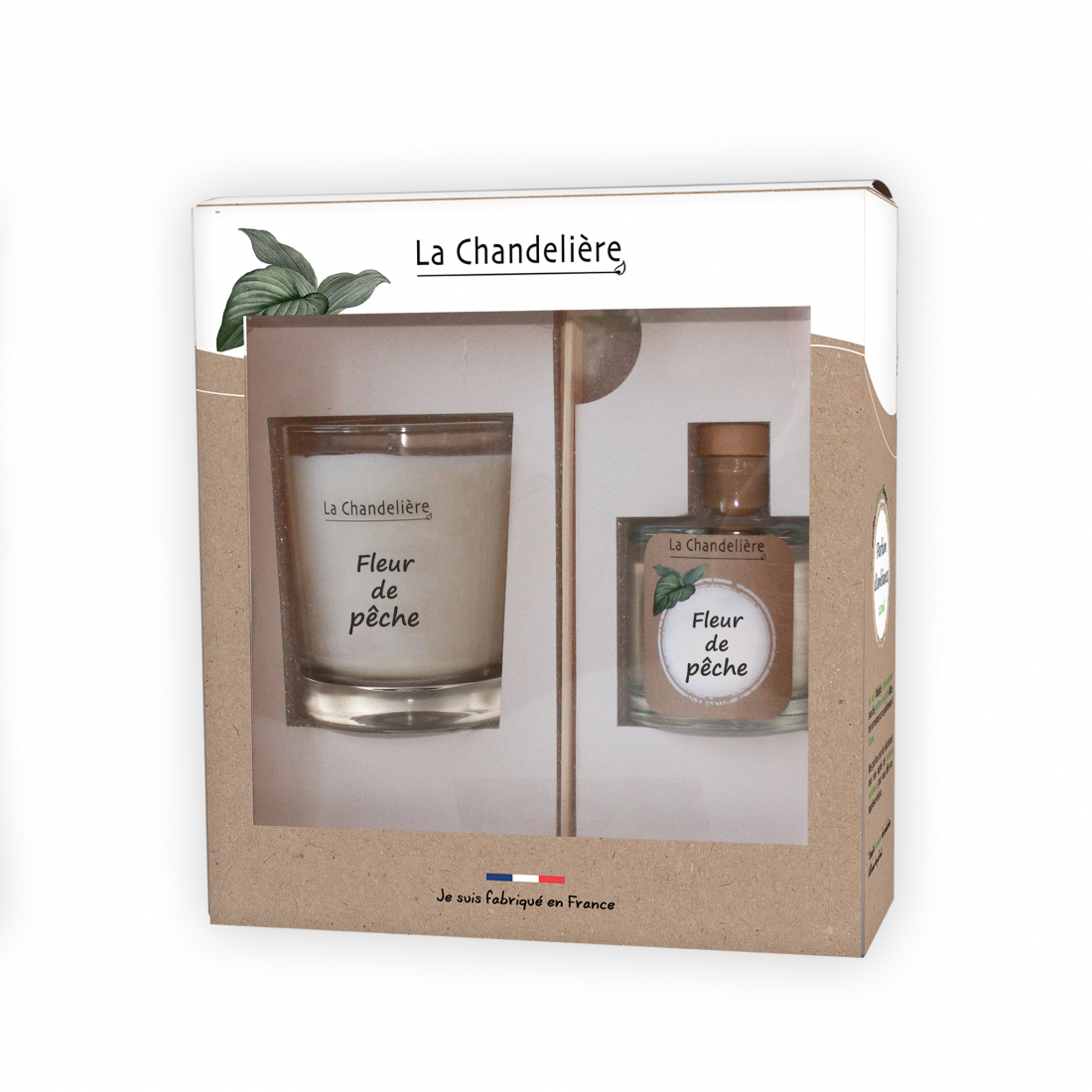 'Fleur De Pêche' Kerze & Diffusor Set - 180 g, 100 ml