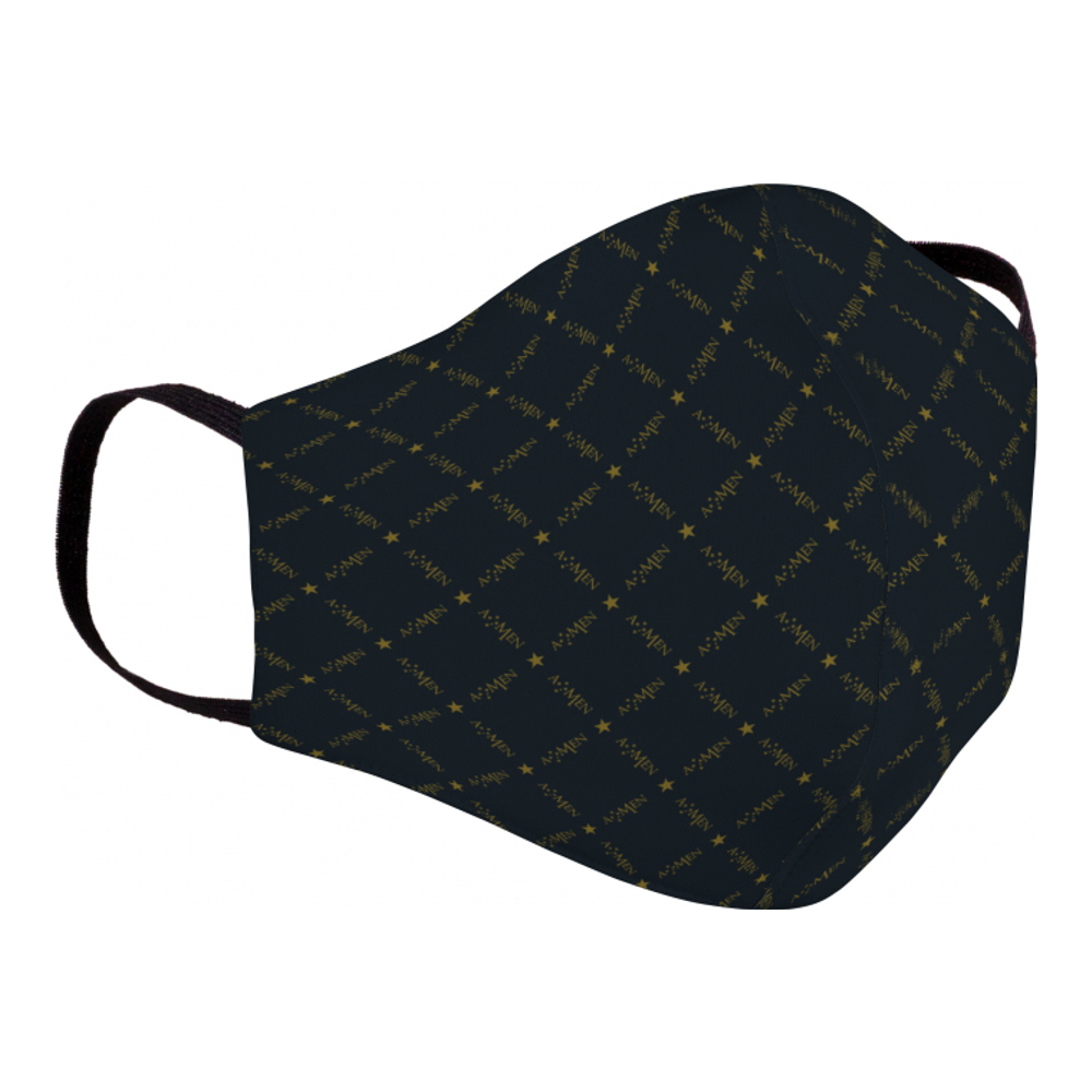 'Amen Logomania' Protective Mask - Gold Logos