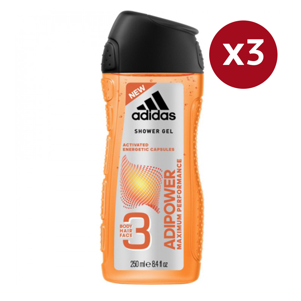 '3 in 1 Adipower' Shower Gel - 250 ml, 3 Pack