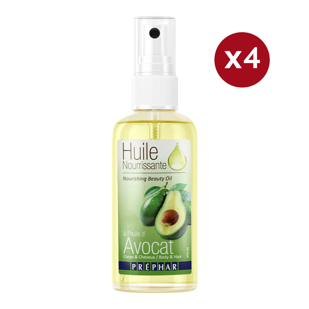 Huile corporelle et capillaire 'Avocado' - 100 ml, 4 Pack