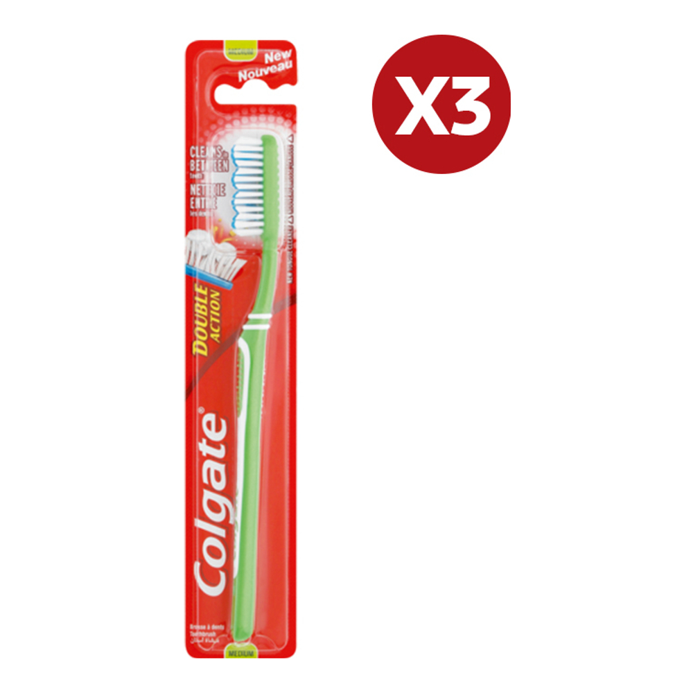 Brosse à dents 'Medium Double Action' - 3 Pack