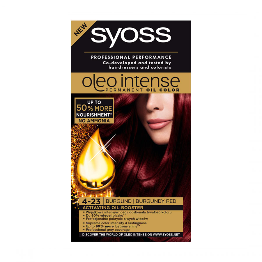 'Oleo Intense Permanent Oil' Hair Dye - 4-23 Burgundy Red