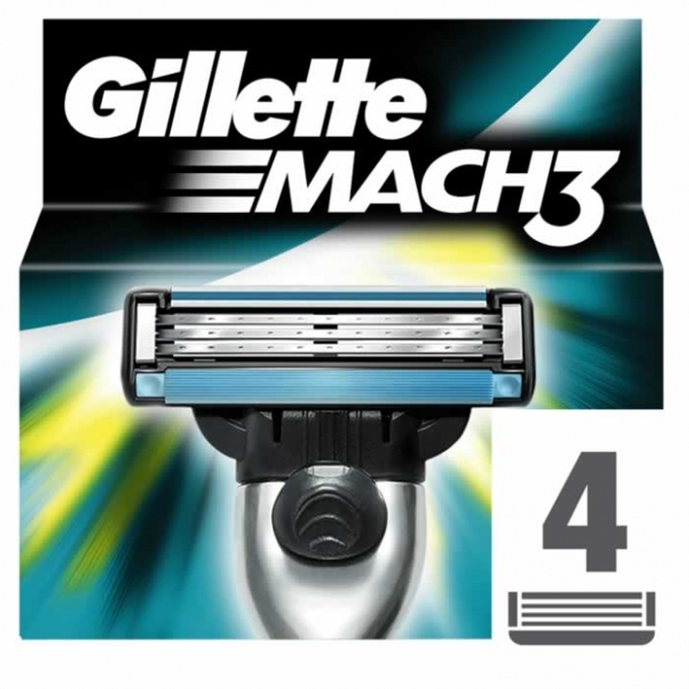 'Mach3' Razor + Refill - 4 Pieces