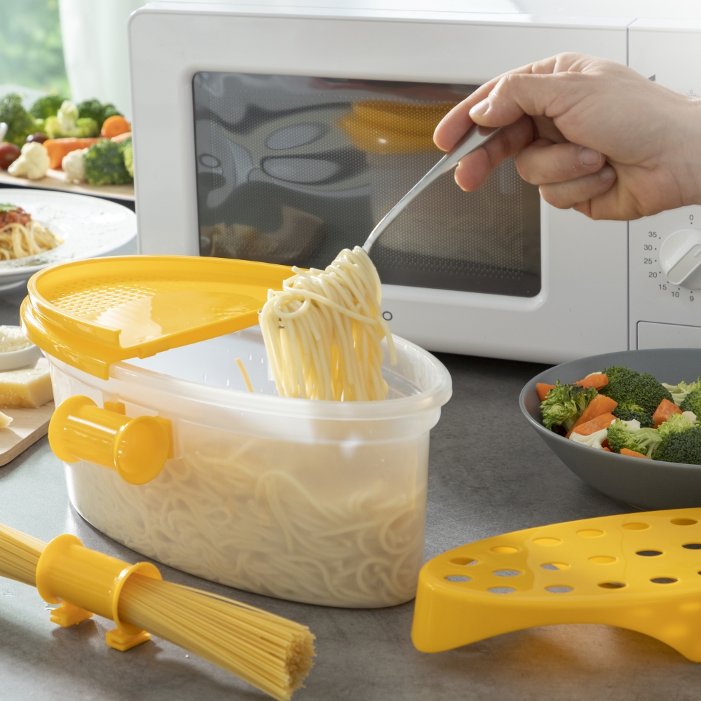 4 in 1 Nudelkocher für die Mikrowelle, mit Zubehör und Rezepten Pastrainest Kitchen Cook