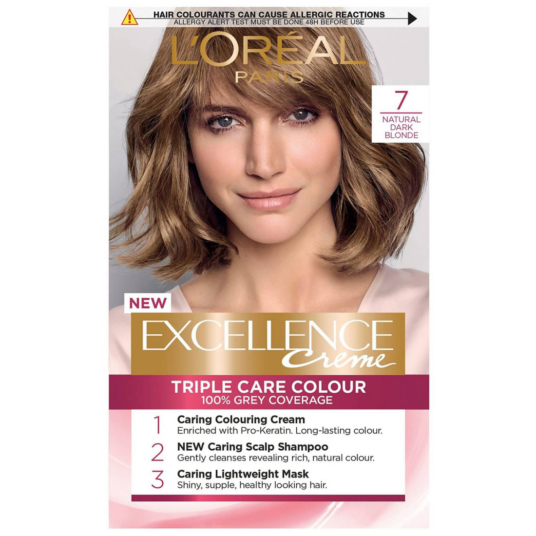 Teinture pour cheveux 'Excellence Crème' - 7 Natural Dark Blonde 192 ml