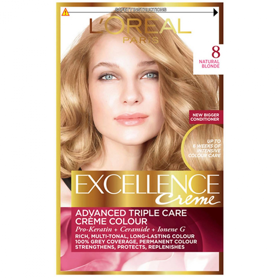 Teinture pour cheveux 'Excellence Crème' - 8 Natural Blonde 192 ml