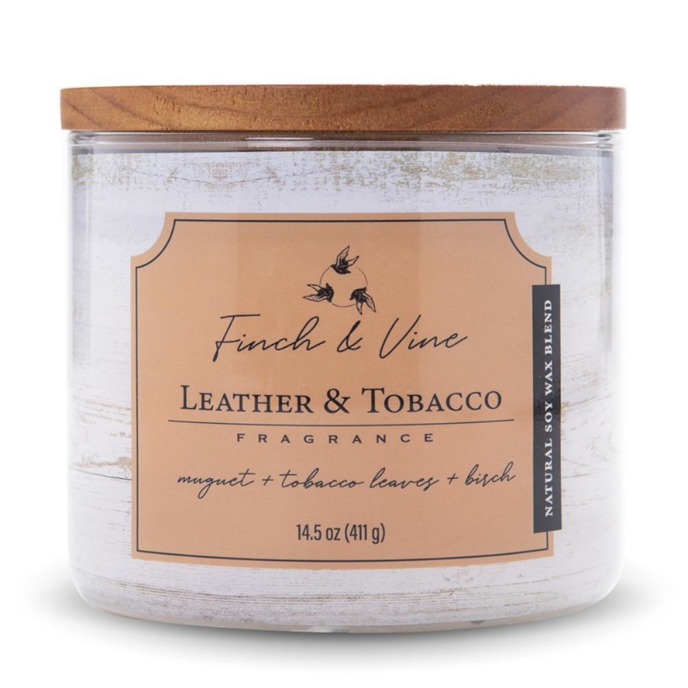 'Leather & Tobacco' Scented Candle - 411 g