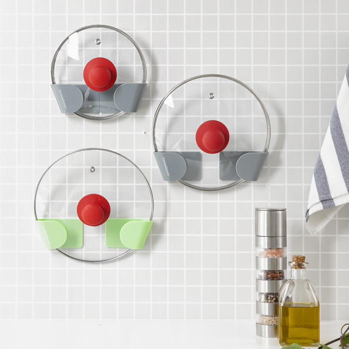 Set De 3 Supports Mural Adhésif Pour Couvercle De Cuisine Smarack