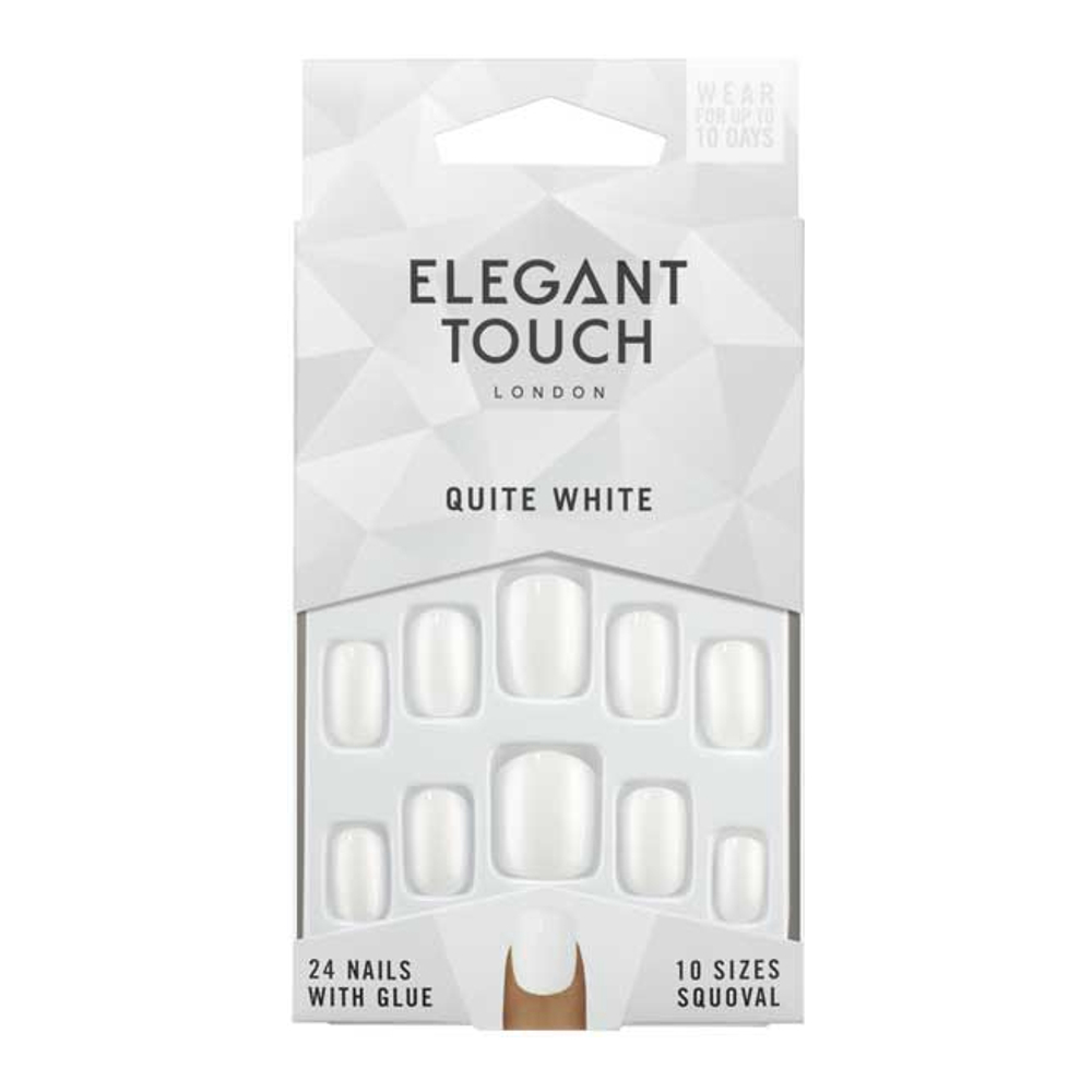 Faux Ongles 'Polished Colour Squoval' - Quite White